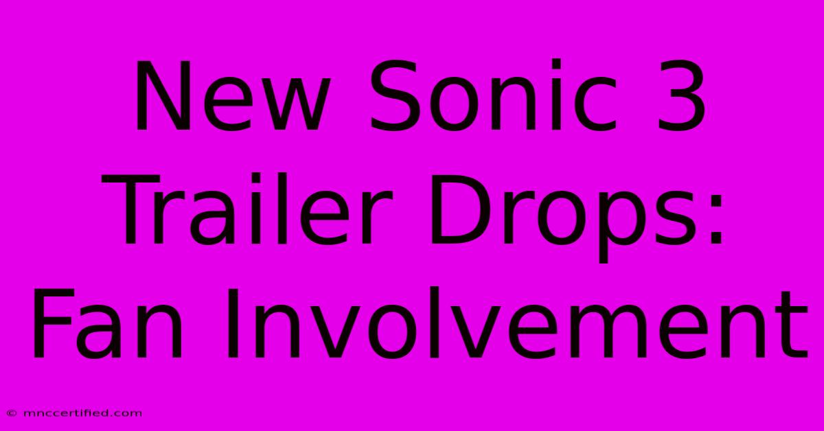 New Sonic 3 Trailer Drops: Fan Involvement