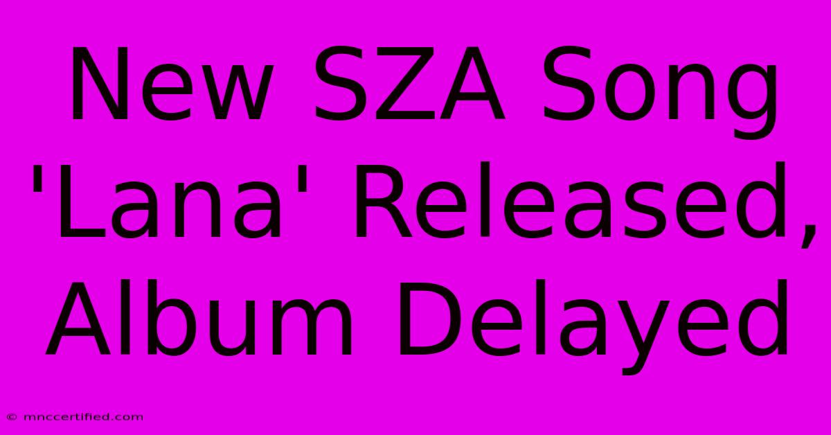 New SZA Song 'Lana' Released, Album Delayed