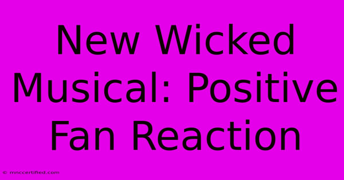 New Wicked Musical: Positive Fan Reaction