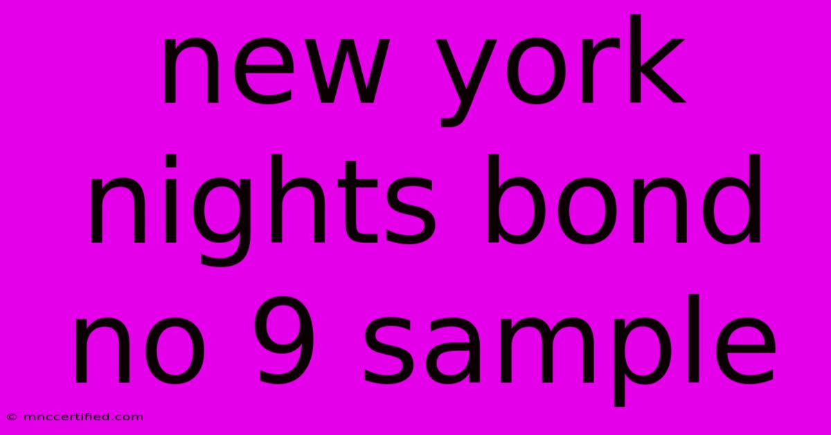 New York Nights Bond No 9 Sample