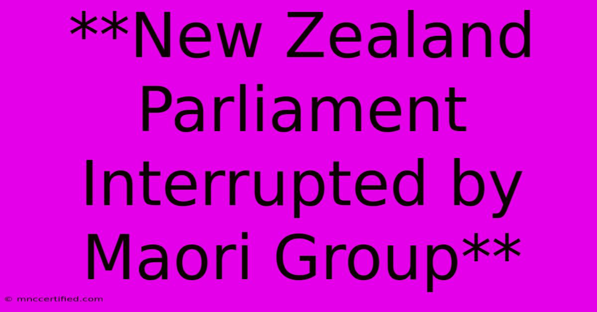 **New Zealand Parliament Interrupted By Maori Group**