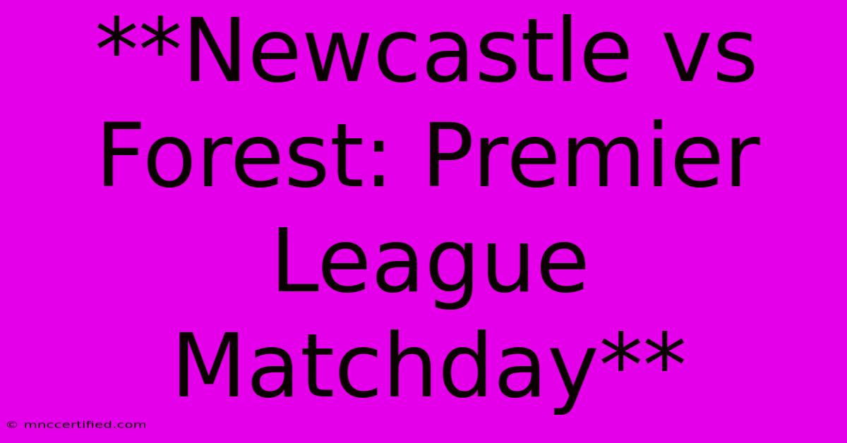 **Newcastle Vs Forest: Premier League Matchday**