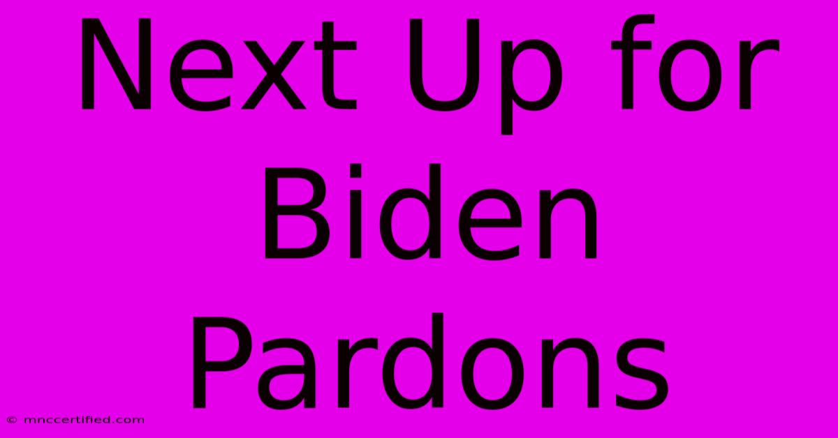 Next Up For Biden Pardons