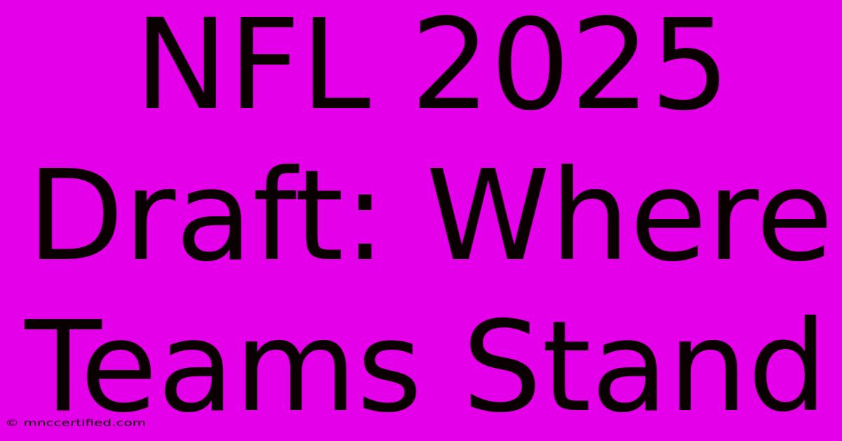 NFL 2025 Draft: Where Teams Stand