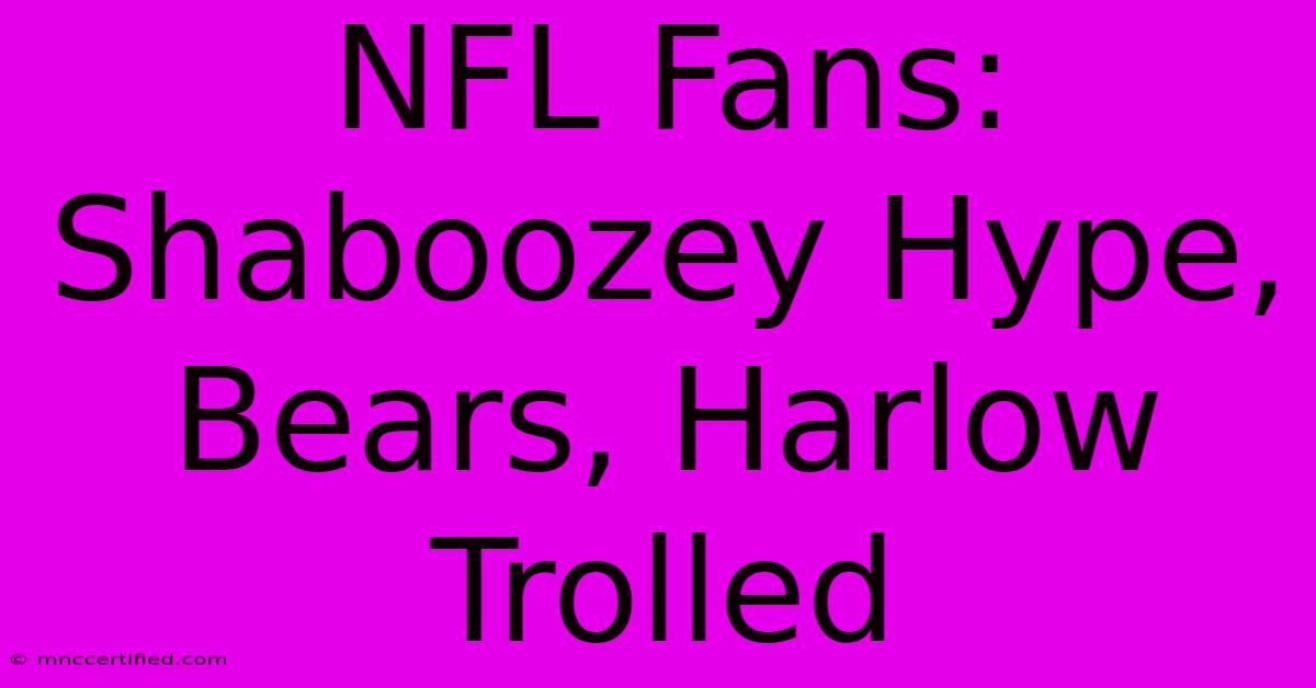 NFL Fans: Shaboozey Hype, Bears, Harlow Trolled