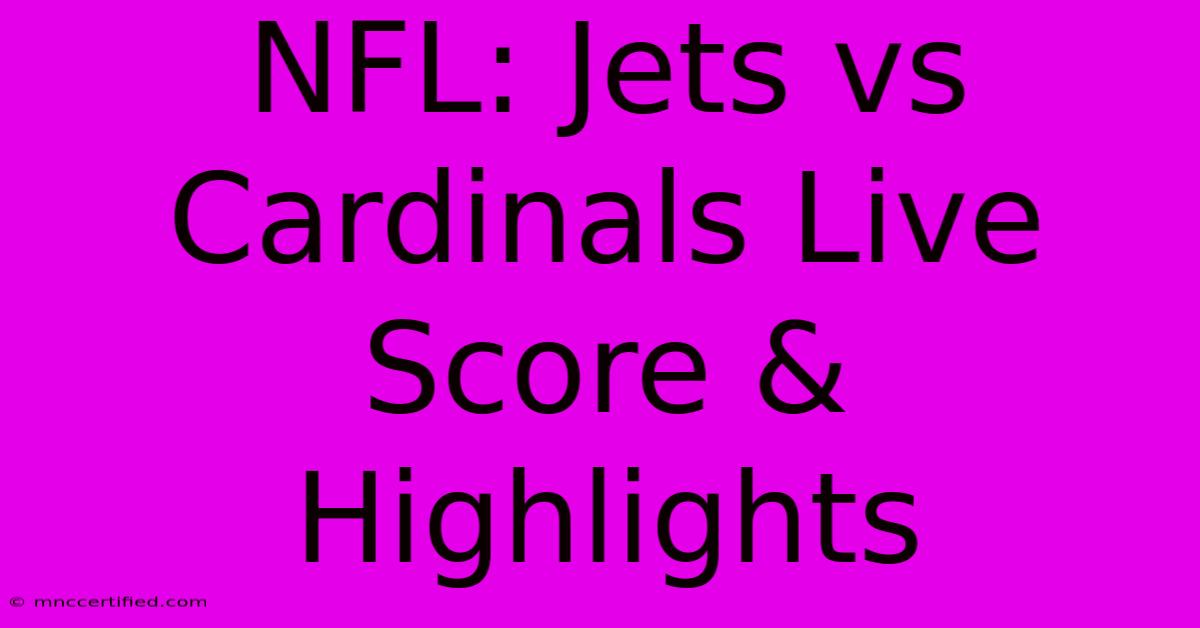 NFL: Jets Vs Cardinals Live Score & Highlights