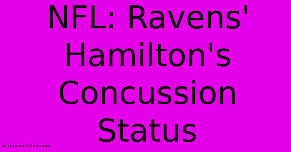 NFL: Ravens' Hamilton's Concussion Status