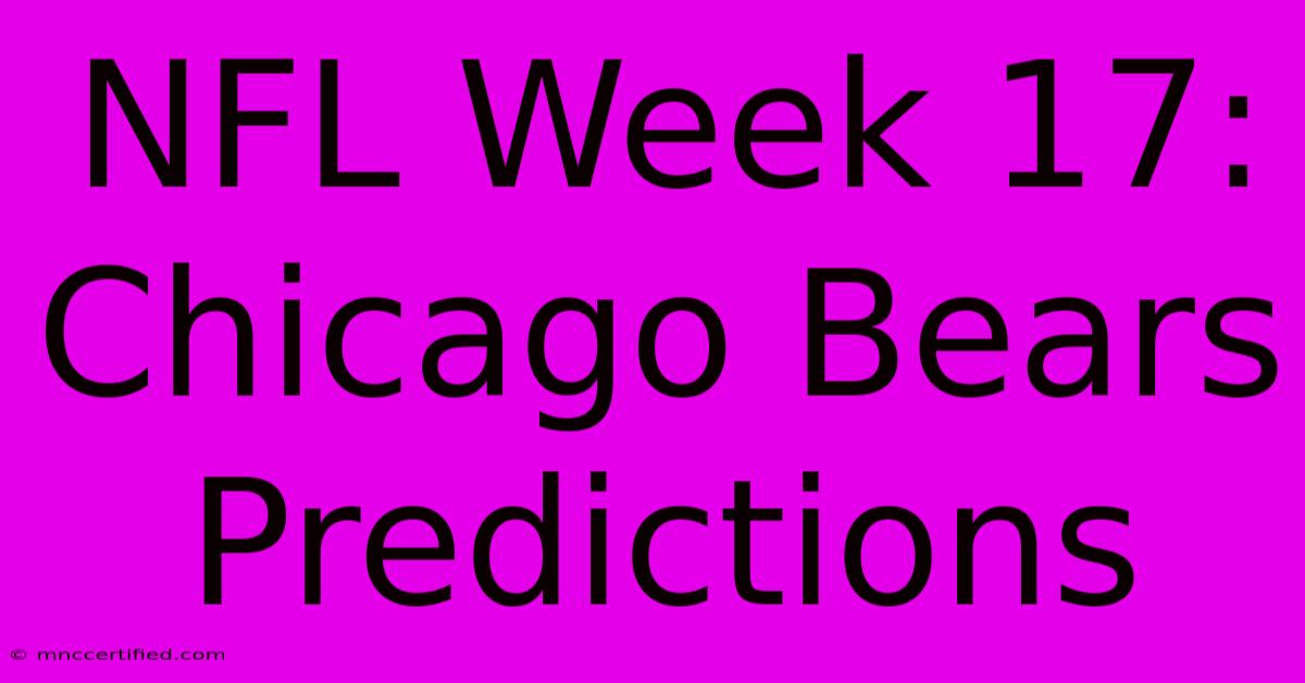 NFL Week 17: Chicago Bears Predictions