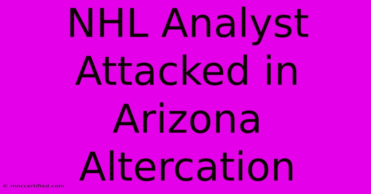 NHL Analyst Attacked In Arizona Altercation