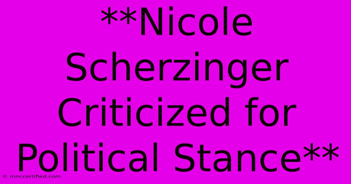 **Nicole Scherzinger Criticized For Political Stance** 