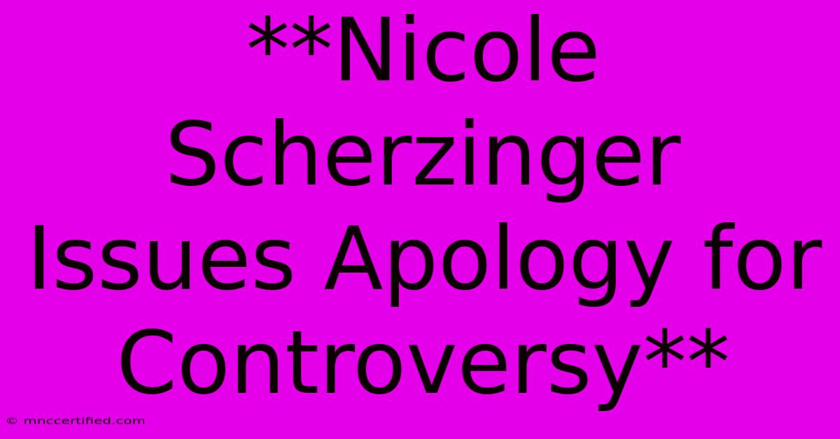 **Nicole Scherzinger Issues Apology For Controversy**