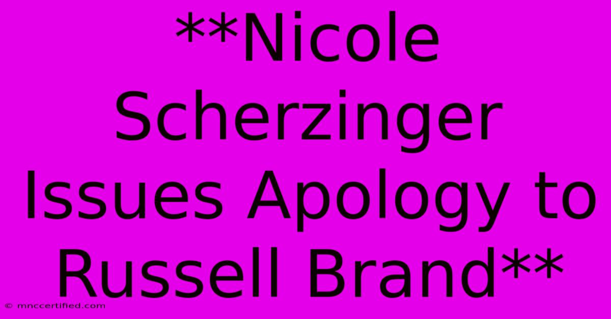 **Nicole Scherzinger Issues Apology To Russell Brand**