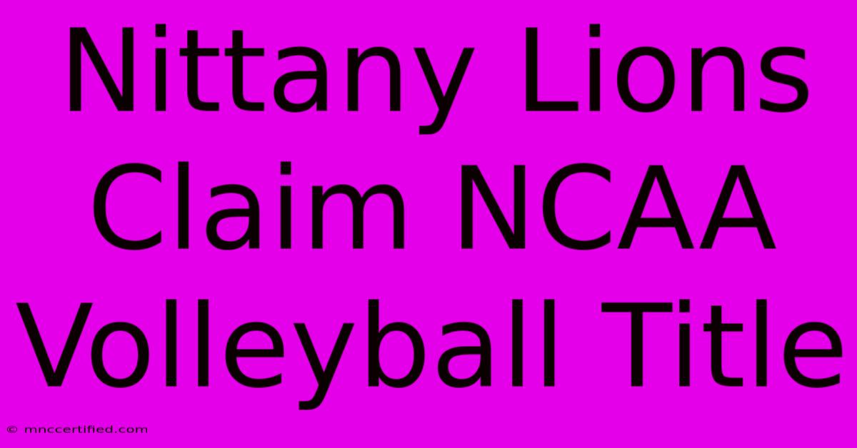 Nittany Lions Claim NCAA Volleyball Title