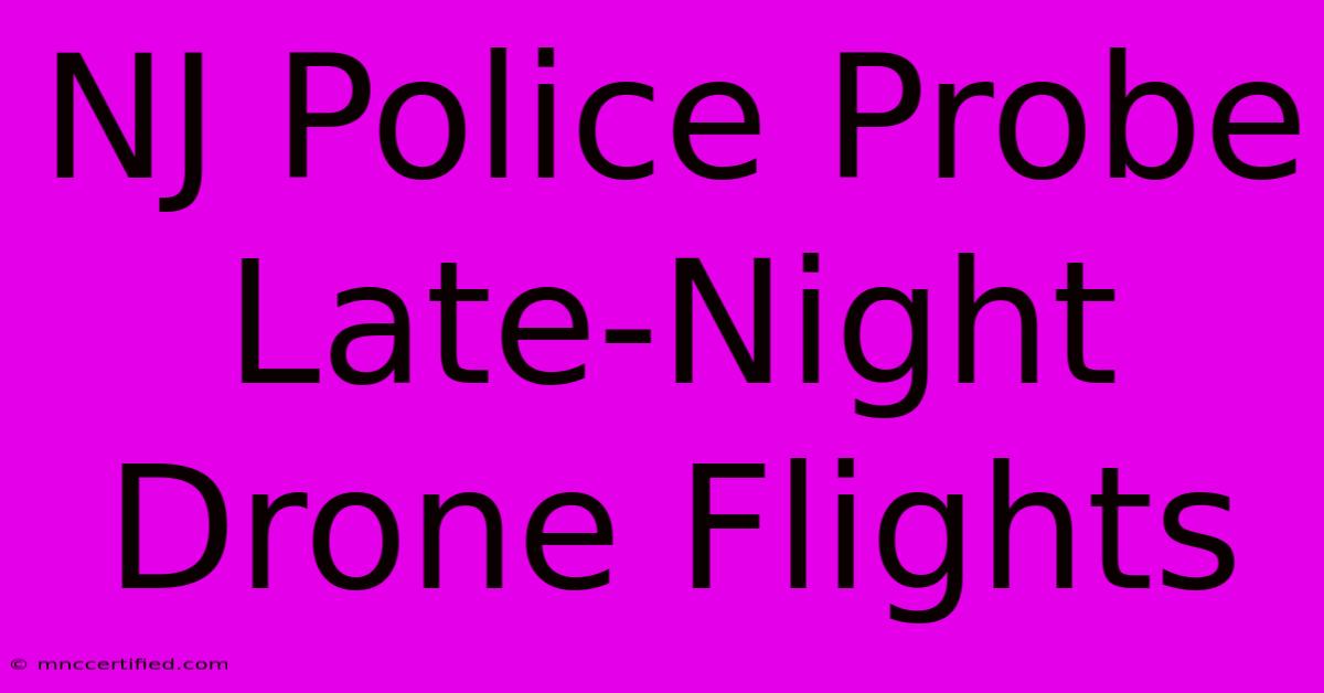 NJ Police Probe Late-Night Drone Flights