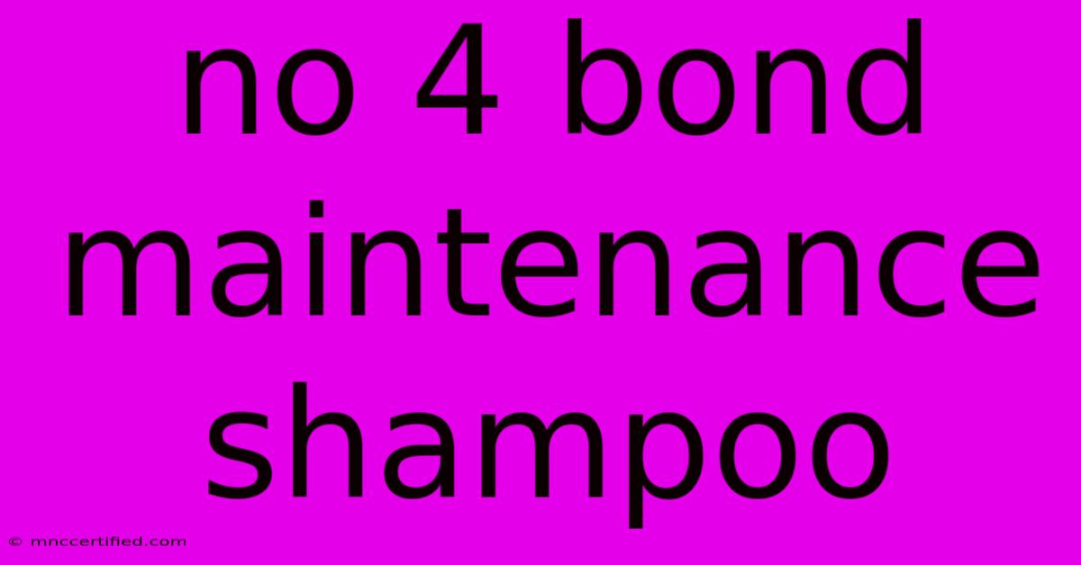 No 4 Bond Maintenance Shampoo