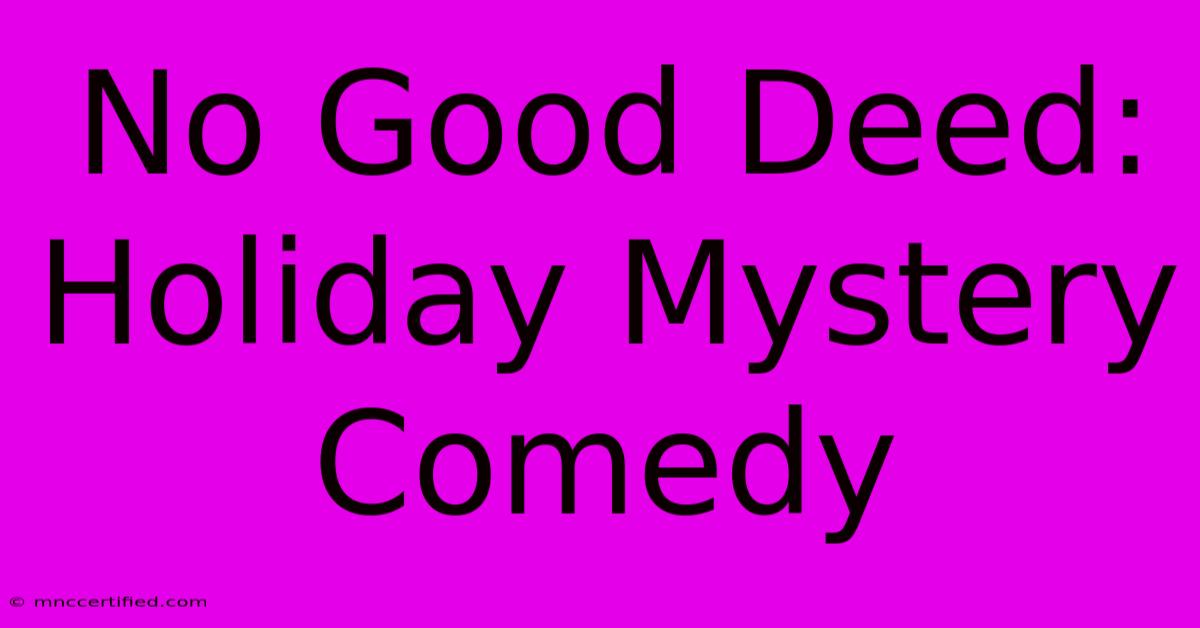 No Good Deed: Holiday Mystery Comedy