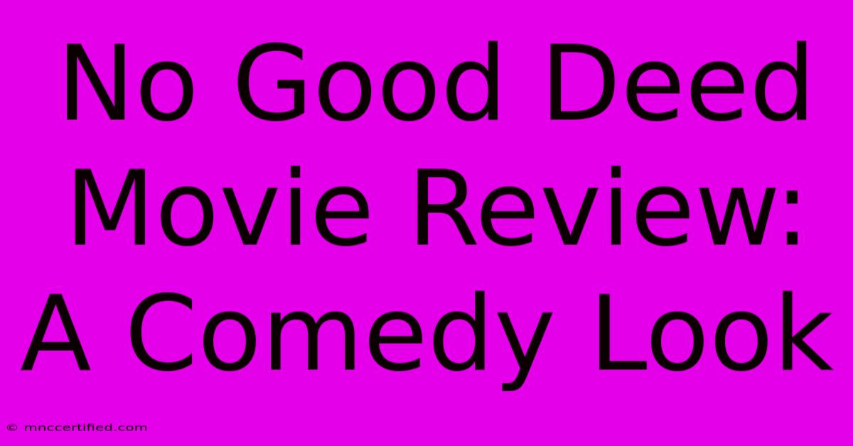 No Good Deed Movie Review: A Comedy Look