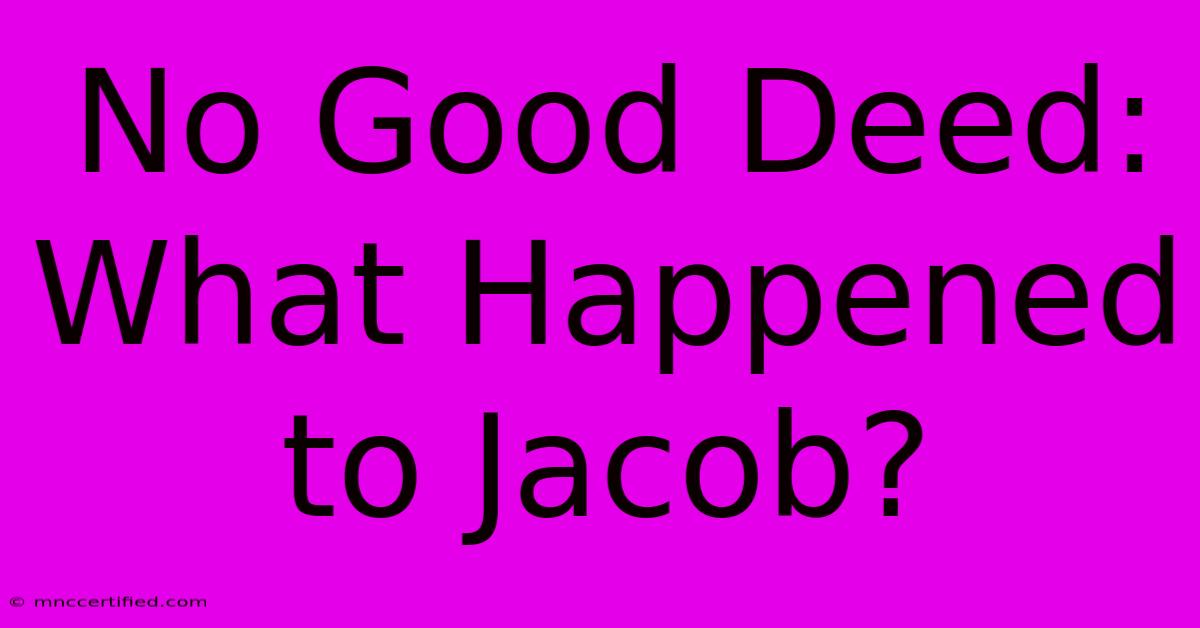 No Good Deed: What Happened To Jacob?