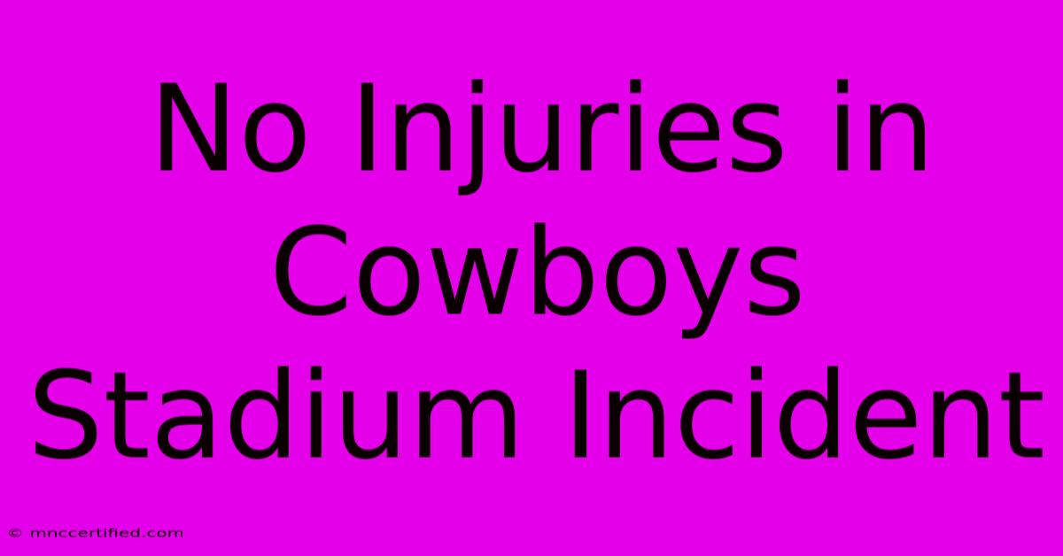 No Injuries In Cowboys Stadium Incident