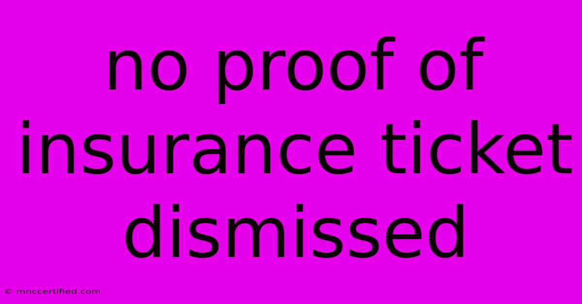 No Proof Of Insurance Ticket Dismissed