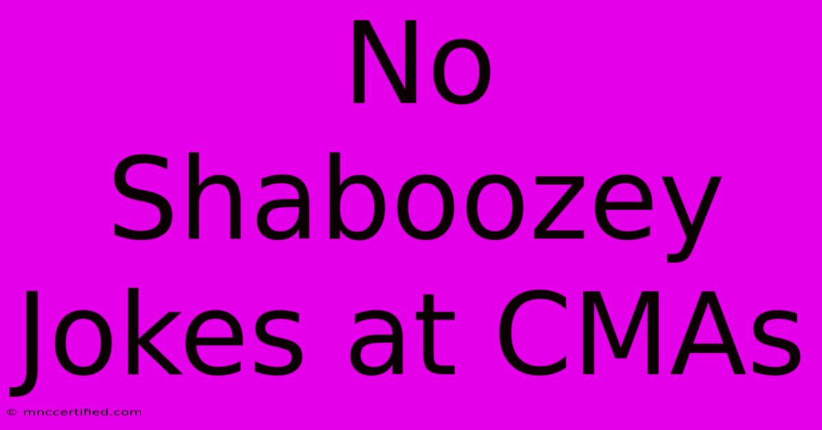 No Shaboozey Jokes At CMAs