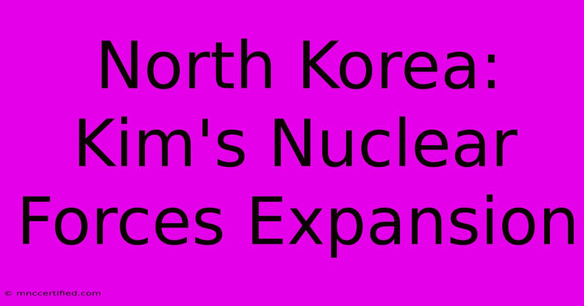 North Korea: Kim's Nuclear Forces Expansion