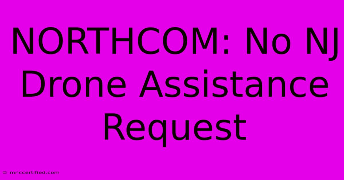 NORTHCOM: No NJ Drone Assistance Request