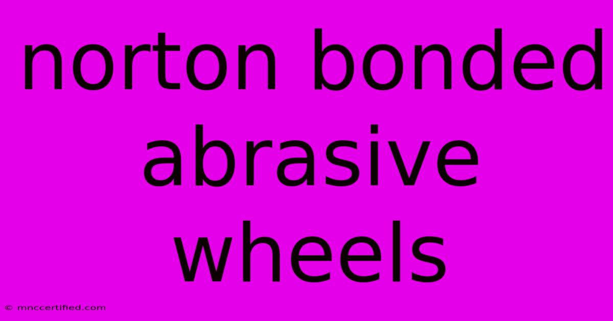 Norton Bonded Abrasive Wheels