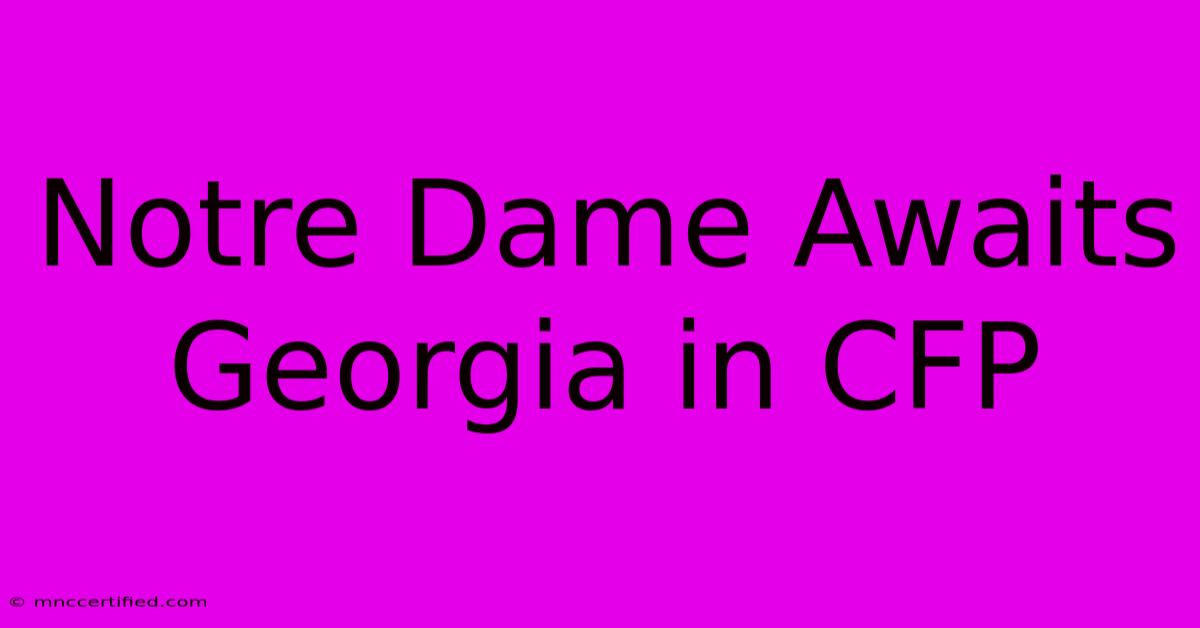 Notre Dame Awaits Georgia In CFP