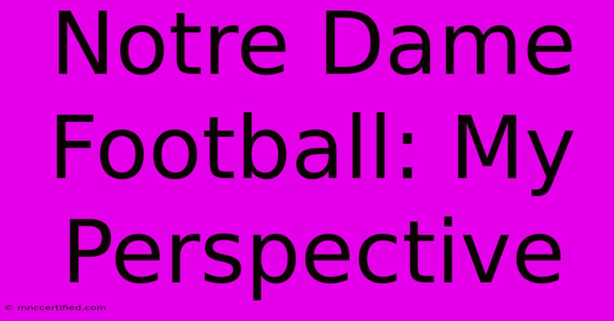 Notre Dame Football: My Perspective