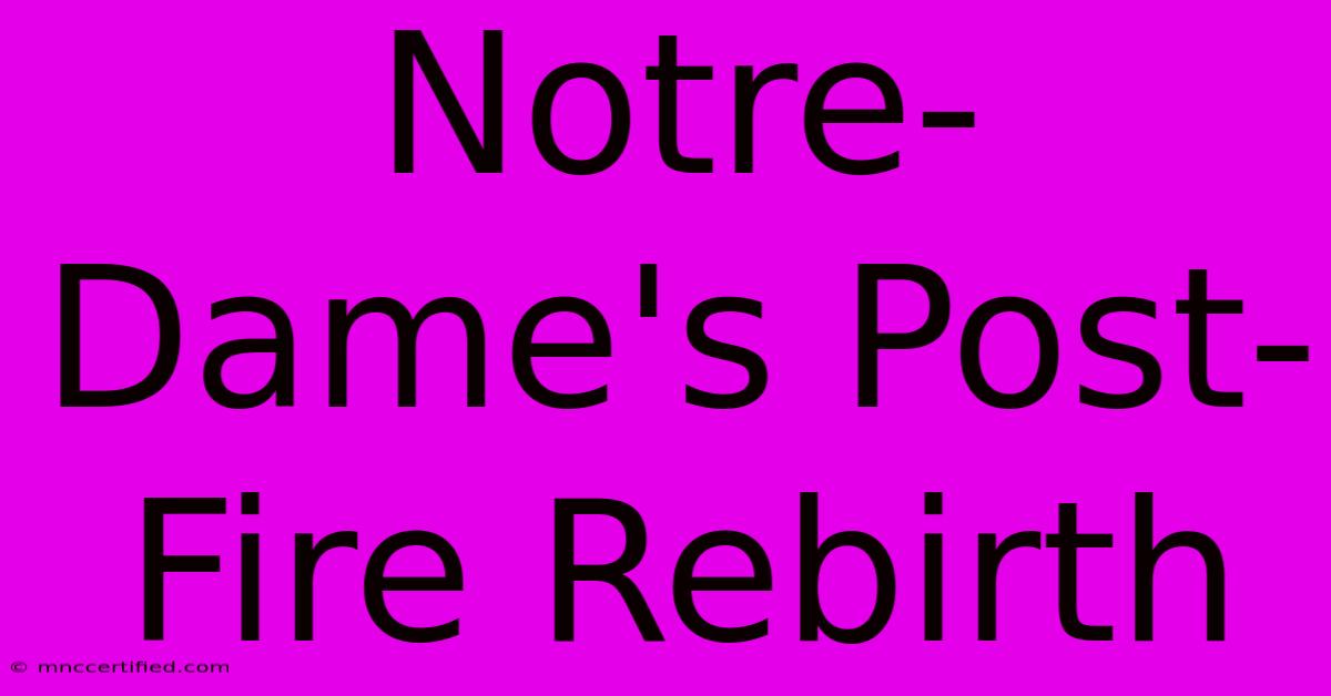 Notre-Dame's Post-Fire Rebirth