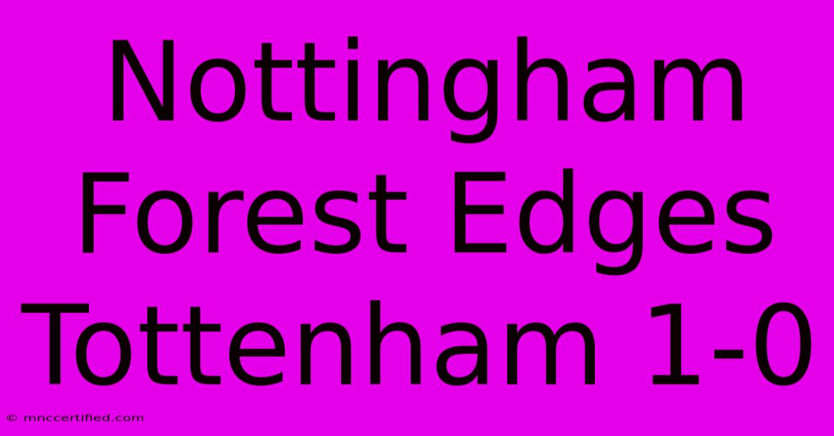 Nottingham Forest Edges Tottenham 1-0