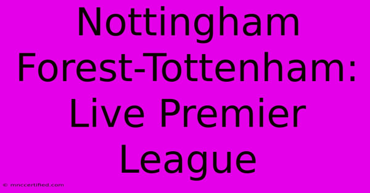 Nottingham Forest-Tottenham: Live Premier League