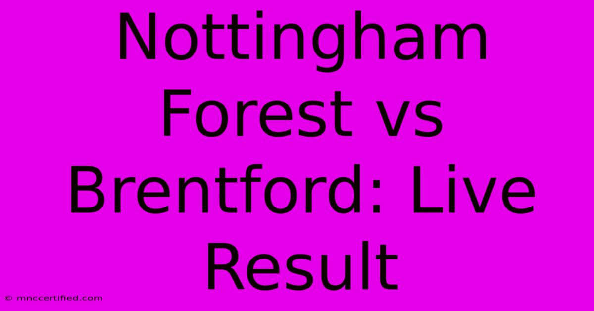 Nottingham Forest Vs Brentford: Live Result