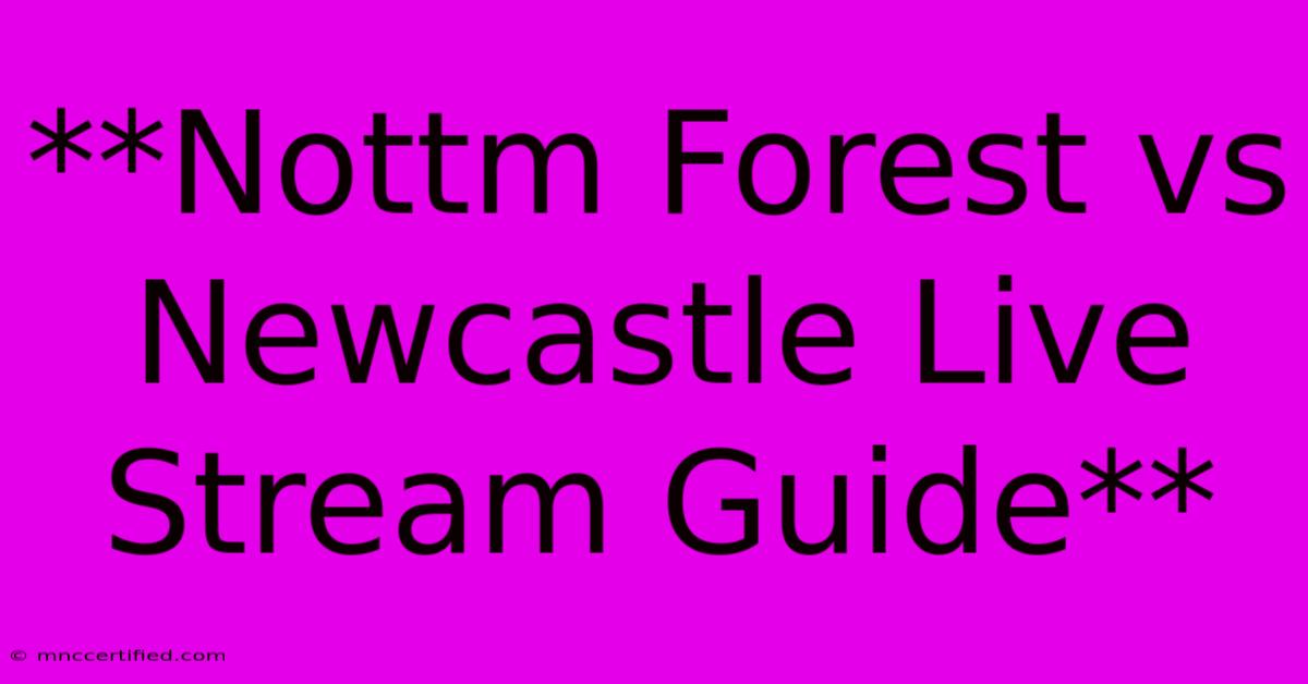 **Nottm Forest Vs Newcastle Live Stream Guide**