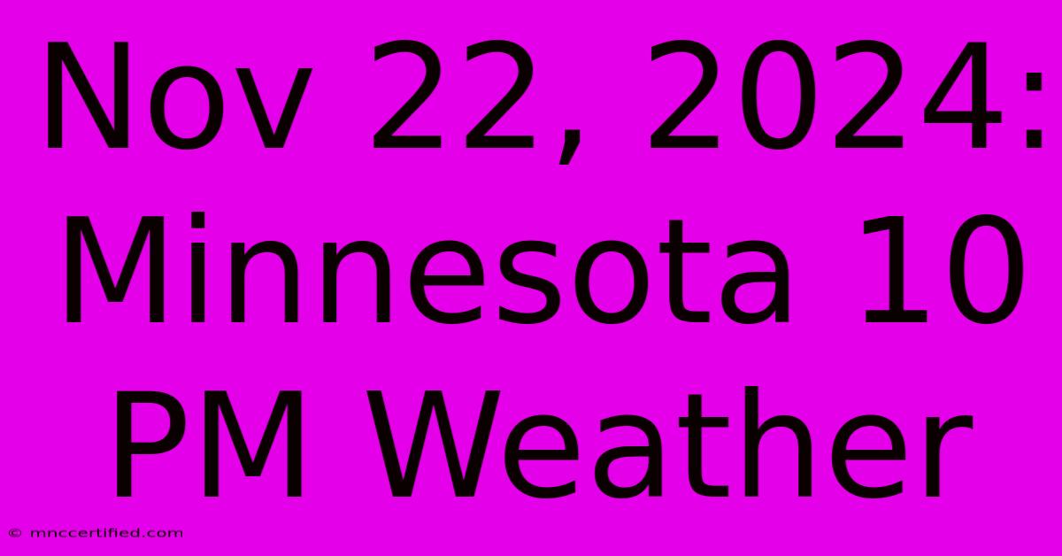 Nov 22, 2024: Minnesota 10 PM Weather