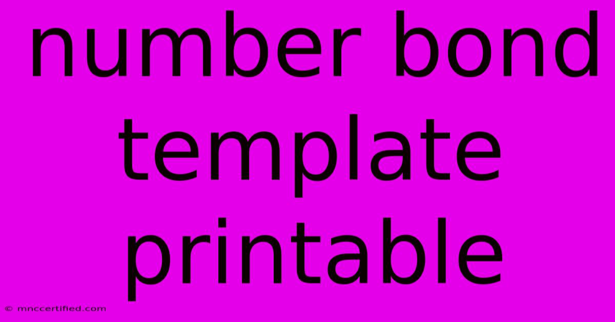 Number Bond Template Printable