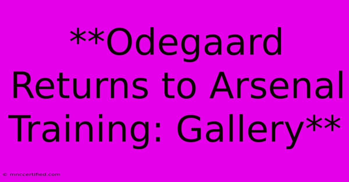 **Odegaard Returns To Arsenal Training: Gallery** 