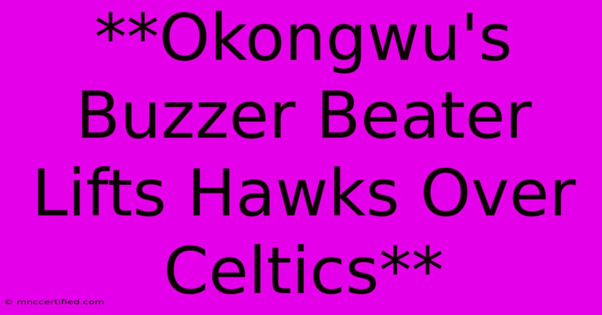 **Okongwu's Buzzer Beater Lifts Hawks Over Celtics** 