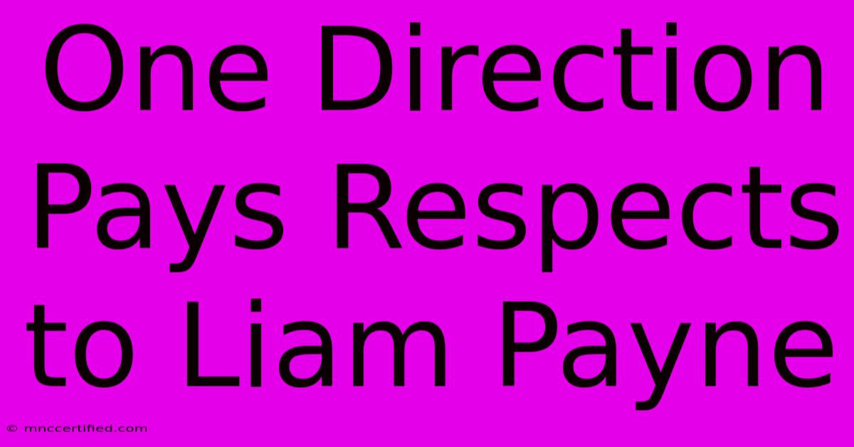 One Direction Pays Respects To Liam Payne