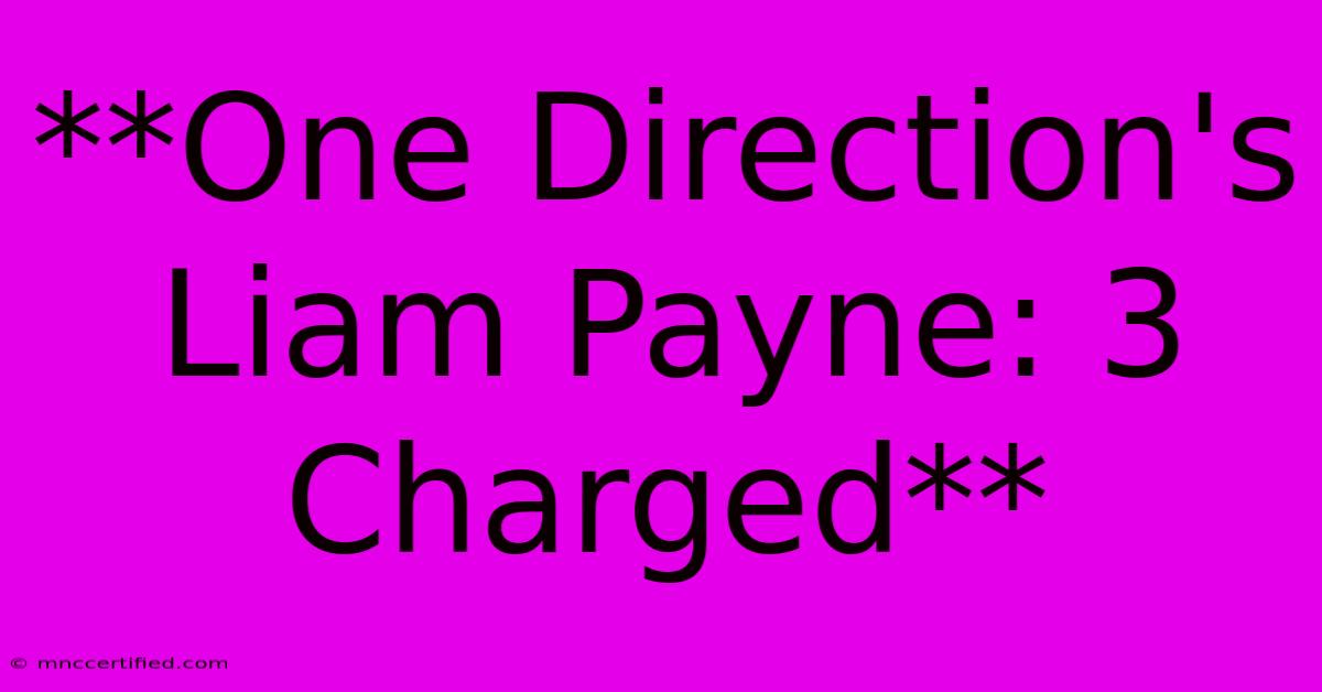 **One Direction's Liam Payne: 3 Charged**