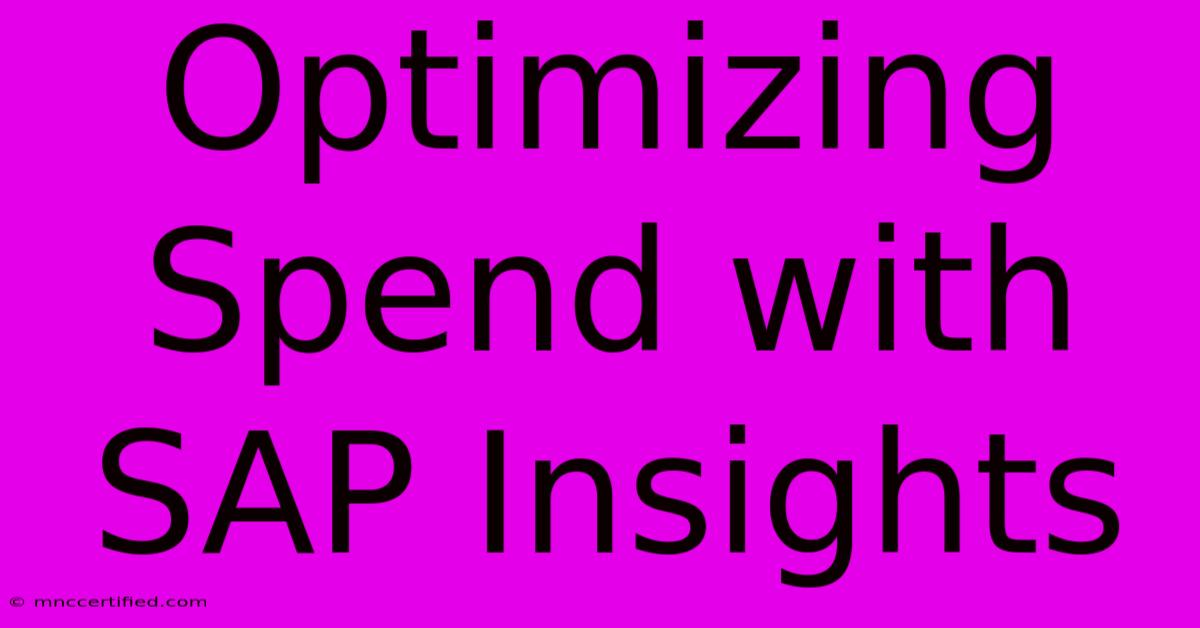 Optimizing Spend With SAP Insights