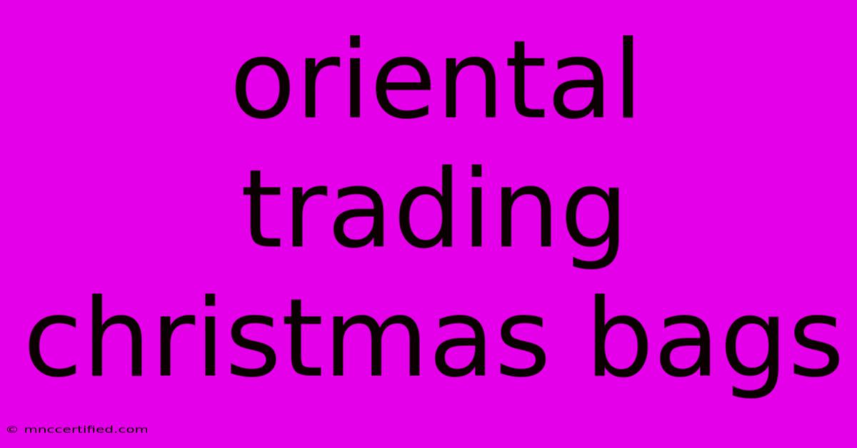 Oriental Trading Christmas Bags