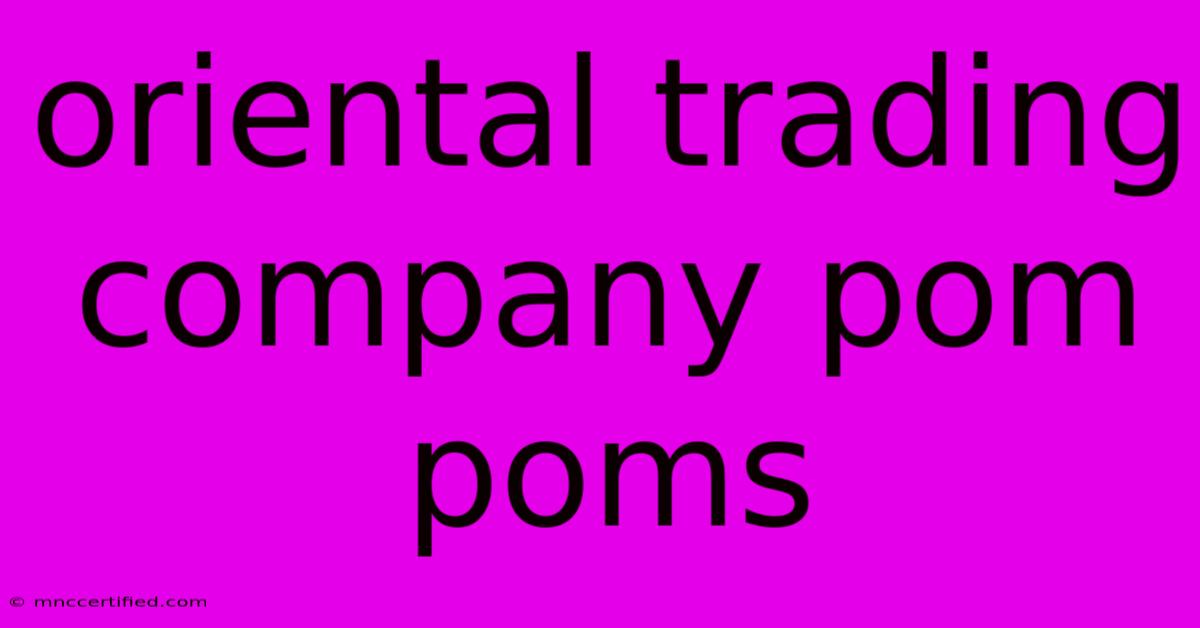 Oriental Trading Company Pom Poms