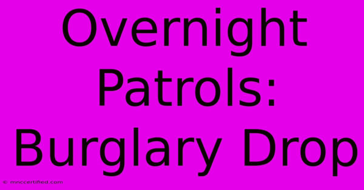 Overnight Patrols: Burglary Drop