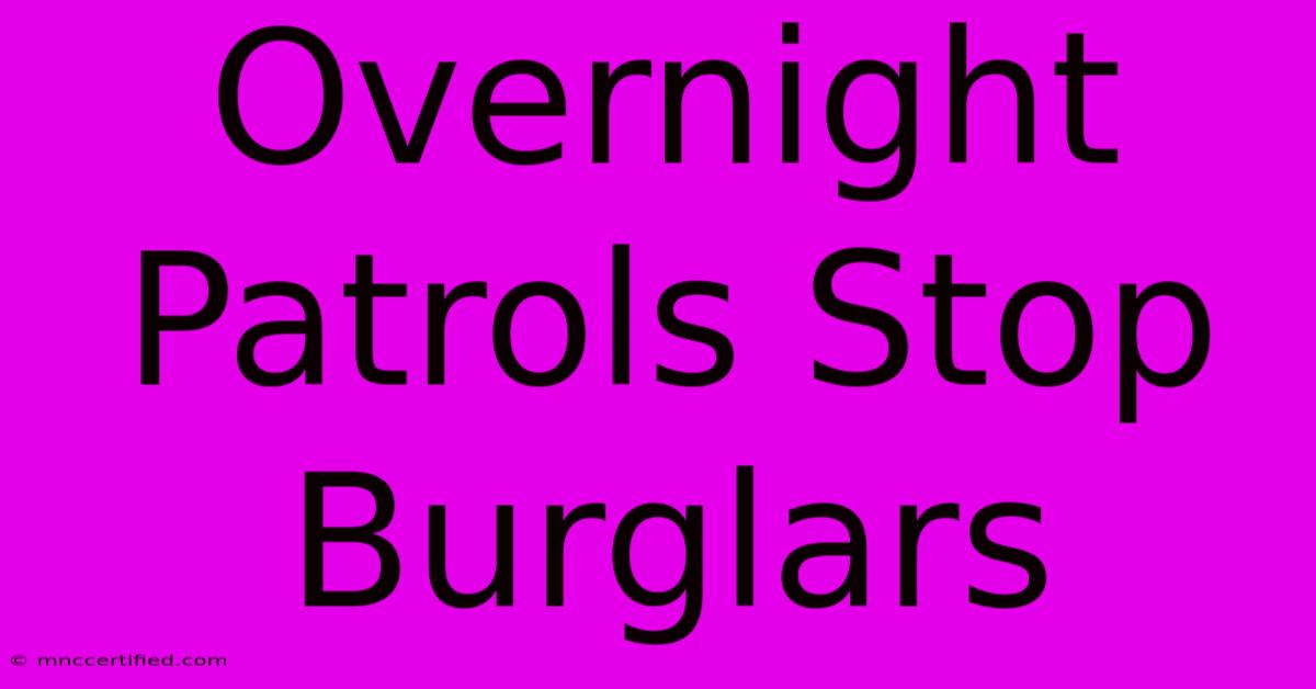 Overnight Patrols Stop Burglars