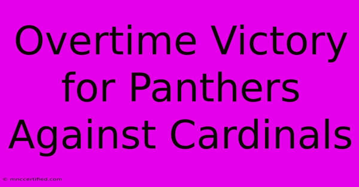 Overtime Victory For Panthers Against Cardinals