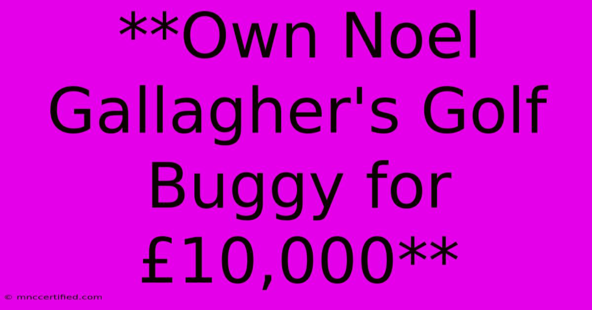 **Own Noel Gallagher's Golf Buggy For £10,000**