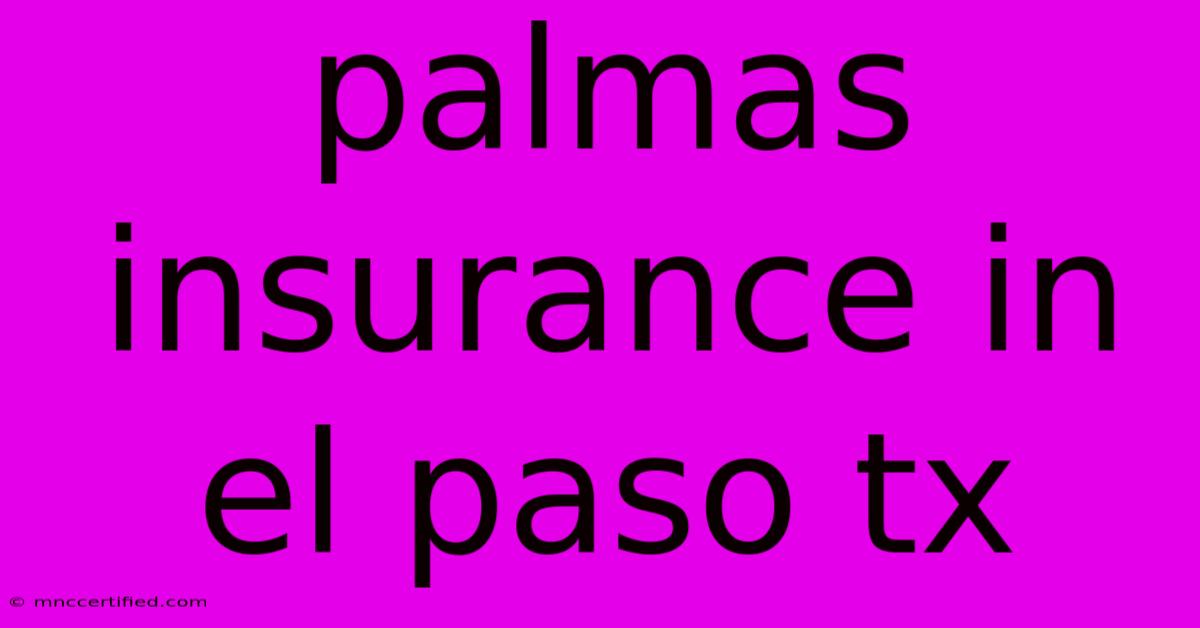 Palmas Insurance In El Paso Tx