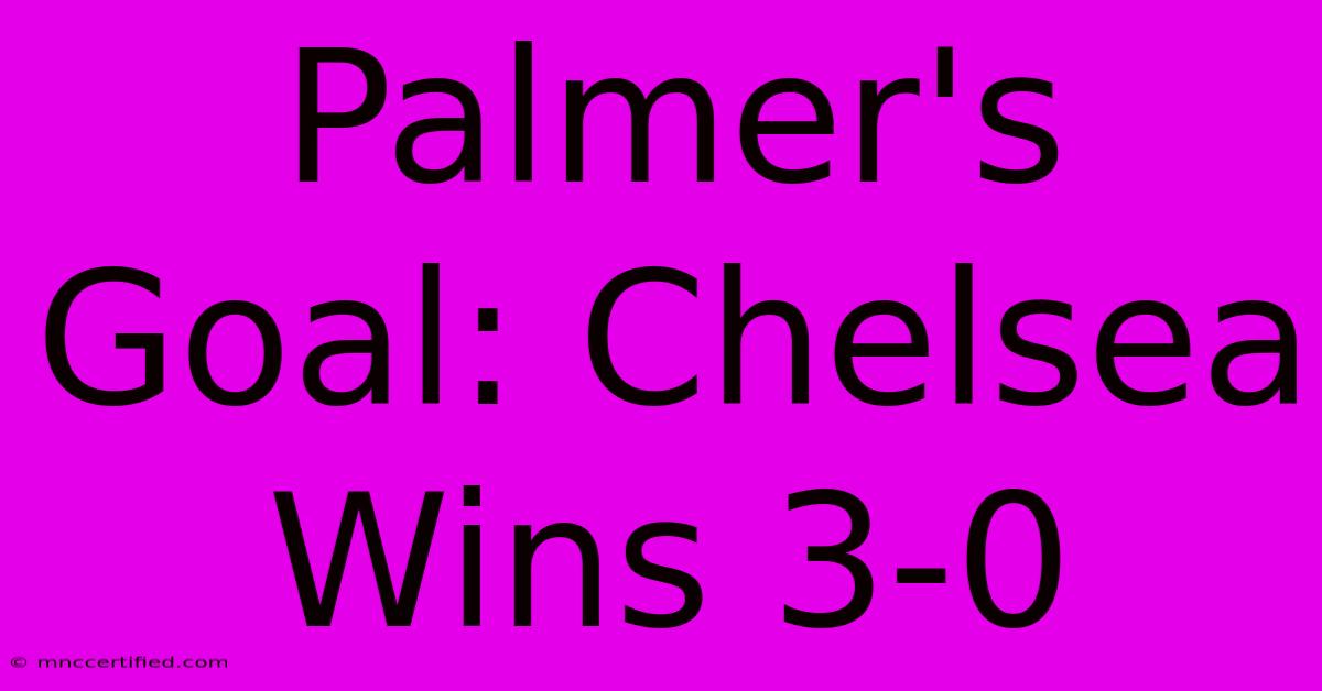 Palmer's Goal: Chelsea Wins 3-0